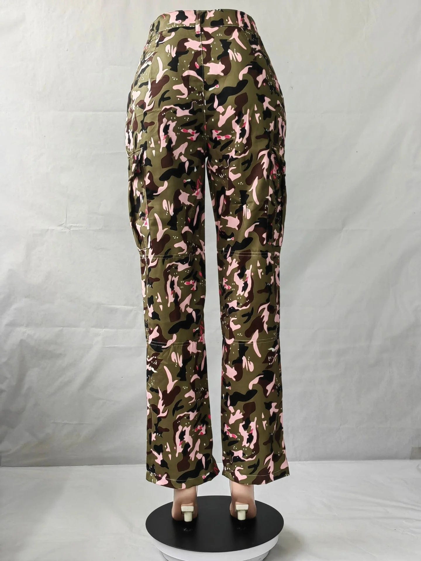 New Trends XS High Waist Pockets Straight Camouflage Pant Woman Camo Cargo Pants For Women 2024