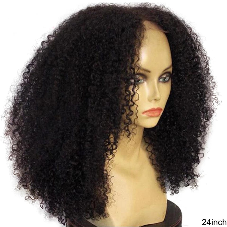 New V Part Wig Human Hair Curly,Raw Burmese Hair Glueless Thin Part Wig,U Part Wig afro kinky clip ins