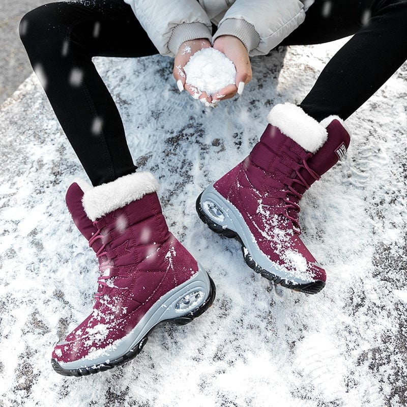 New Winter Women Boots High Quality Keep Warm Mid-Calf Snow Boots shoes Woman Lace-up Ladies platform Booties Chaussures Femme