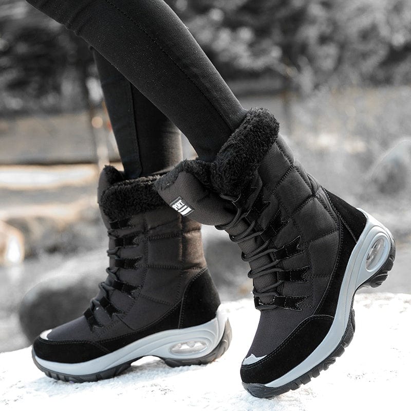 New Winter Women Boots High Quality Keep Warm Mid-Calf Snow Boots shoes Woman Lace-up Ladies platform Booties Chaussures Femme