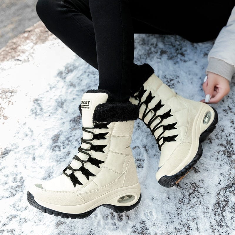 New Winter Women Boots High Quality Keep Warm Mid-Calf Snow Boots shoes Woman Lace-up Ladies platform Booties Chaussures Femme