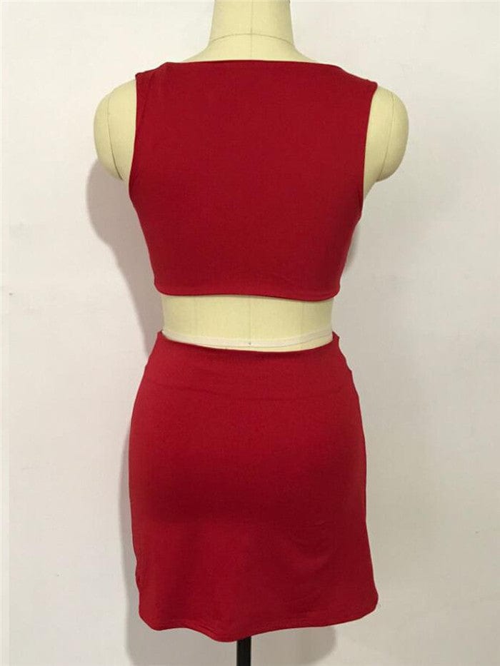 NEW Women Crop Top Skirt Set 2 piece Sexy Ladies Bodycon Two Piece Crop Top and Skirt Set Party