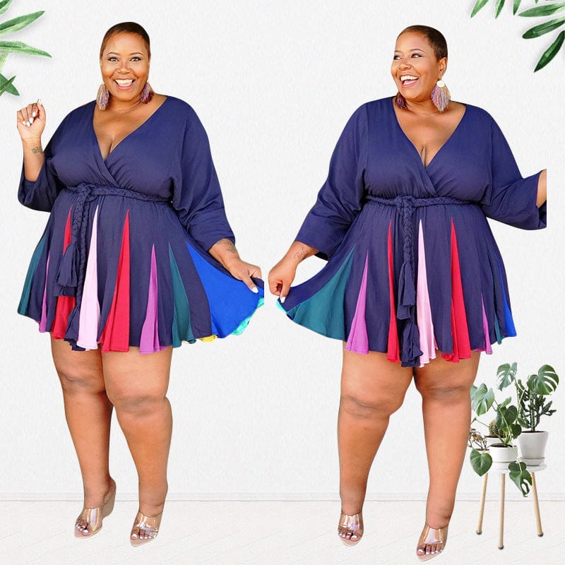 New Women's Sexy plus size woman clothe dress with flare wide bottom