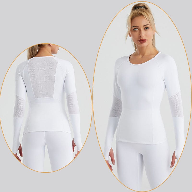 New yoga suit set women's European and American cross-border sportswear long sleeved quick drying