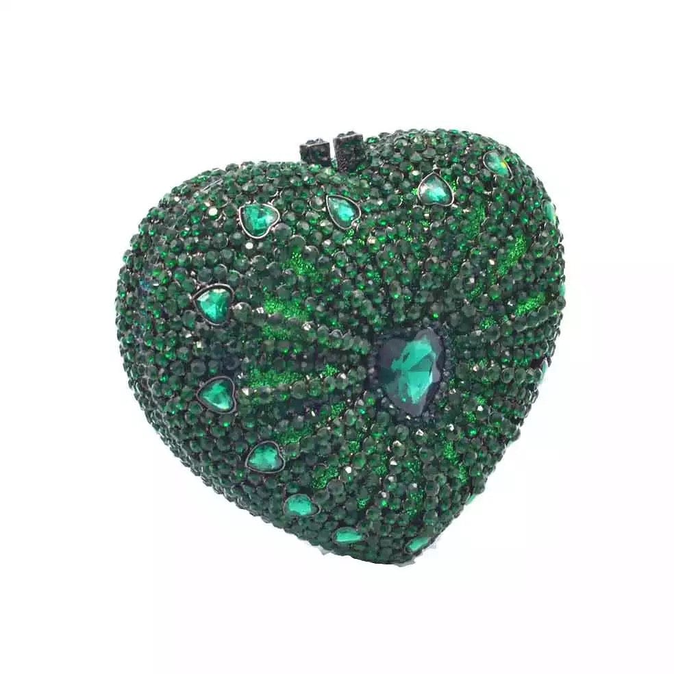 Newest Designer Rhinestone Heart Bags Luxury Female Evening Handbag Handmade Wedding Purse Crystal Clutch