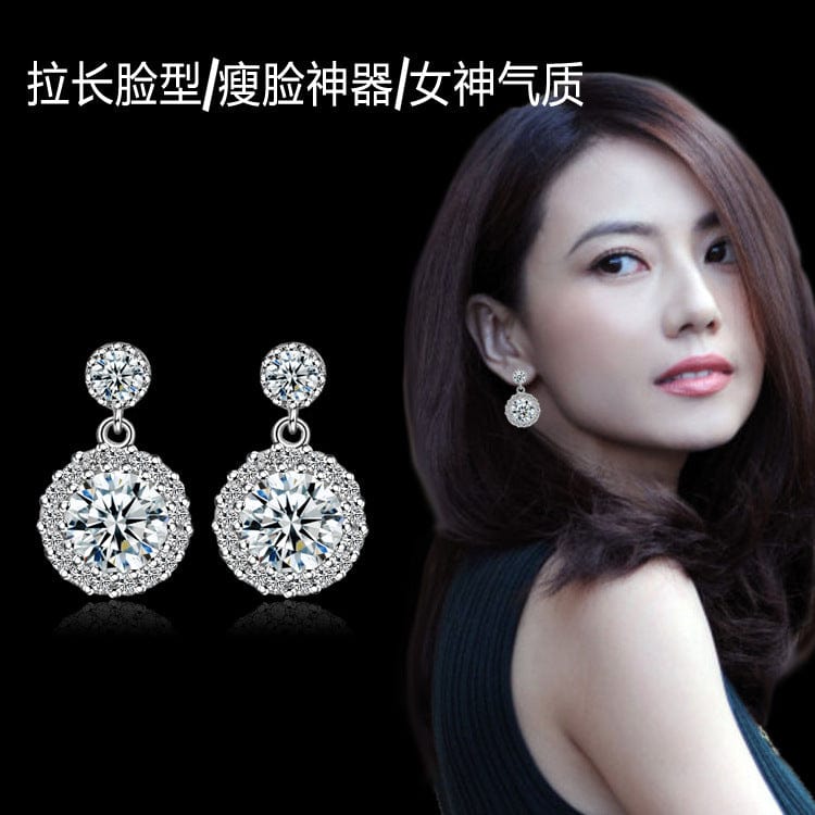 Noble Queen Temperament Crystal Cubic Zircon Dangle Earrings Super Charming Drop Earings Trend Jewelry Gifts