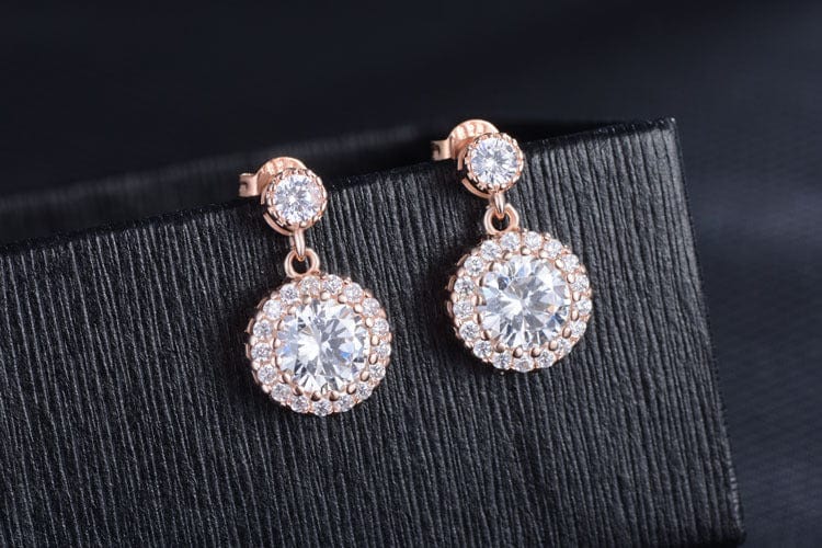 Noble Queen Temperament Crystal Cubic Zircon Dangle Earrings Super Charming Drop Earings Trend Jewelry Gifts