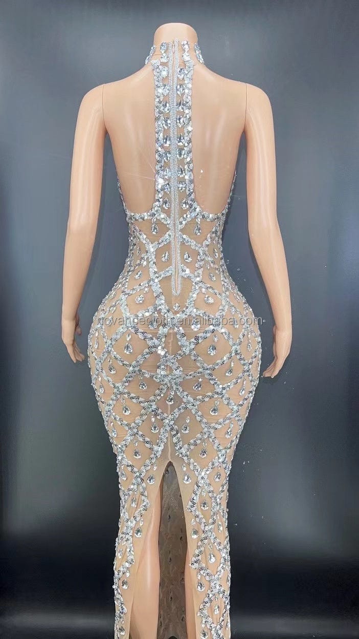 NOCANCE Y2360 new year 2023 blingbling diamonds sequins sexy sleeveless evening gown dress elegant maternity dress photoshoot