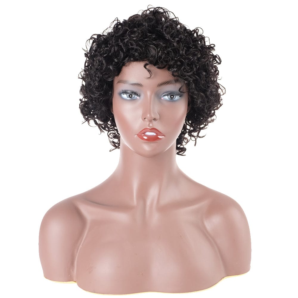 Non Lace Front Human Hair Wigs For Black Women Top Selling Short Human Hair Wig Brazilian Afro Kinky Curly Bob Wigs