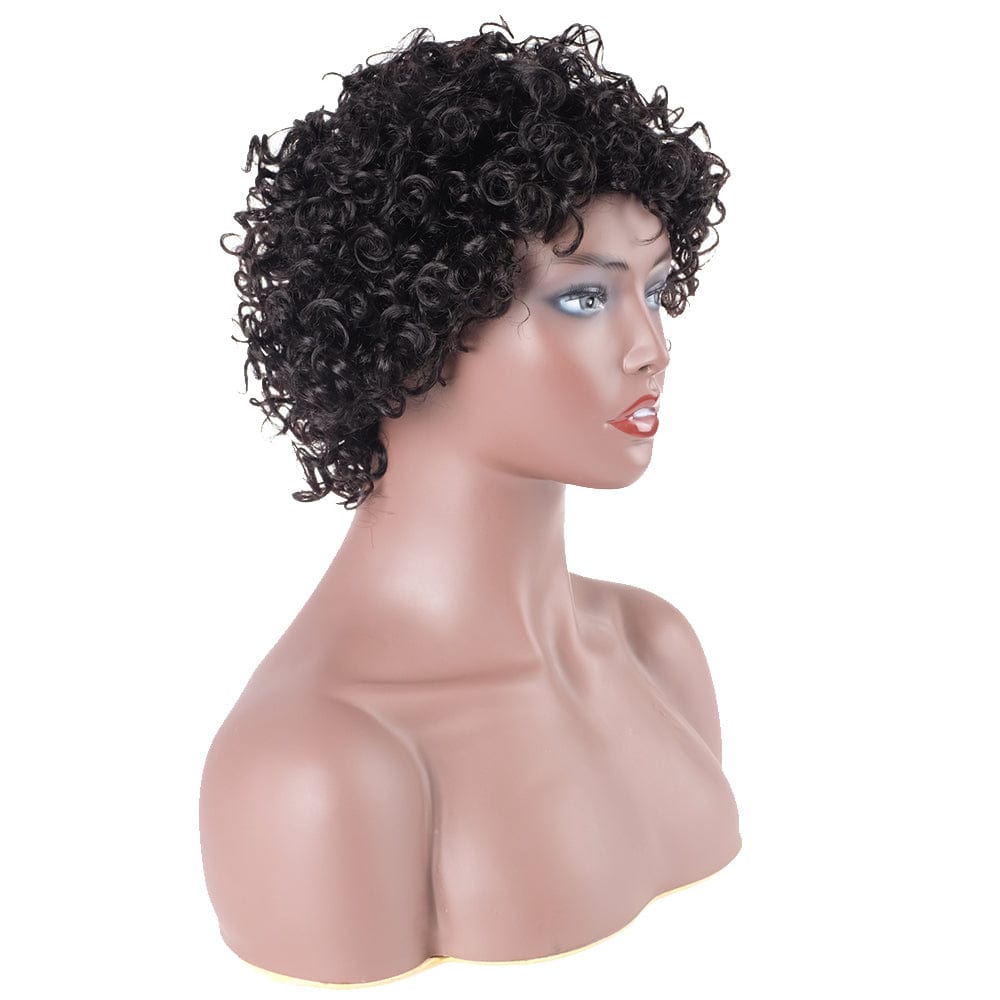 Non Lace Front Human Hair Wigs For Black Women Top Selling Short Human Hair Wig Brazilian Afro Kinky Curly Bob Wigs