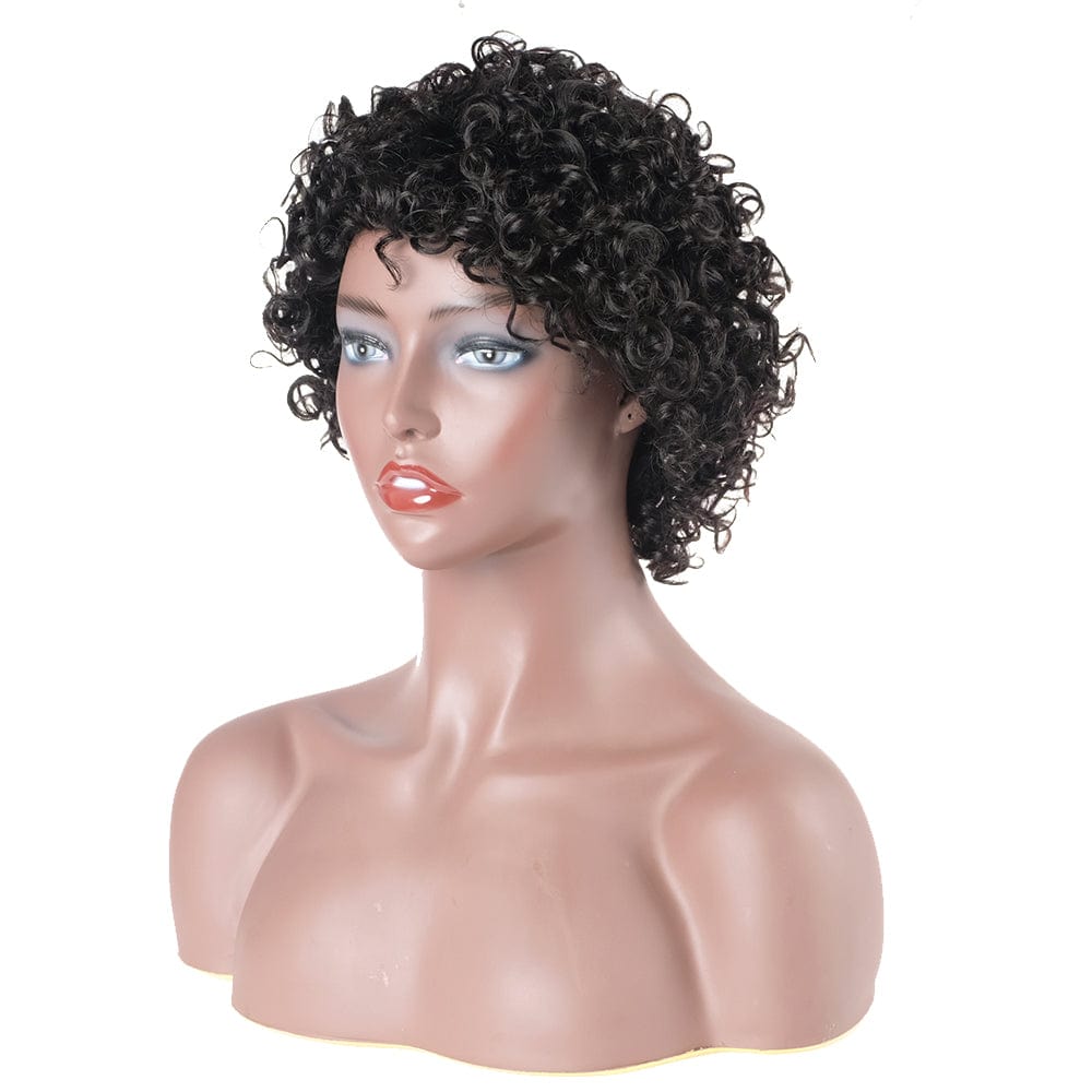 Non Lace Front Human Hair Wigs For Black Women Top Selling Short Human Hair Wig Brazilian Afro Kinky Curly Bob Wigs