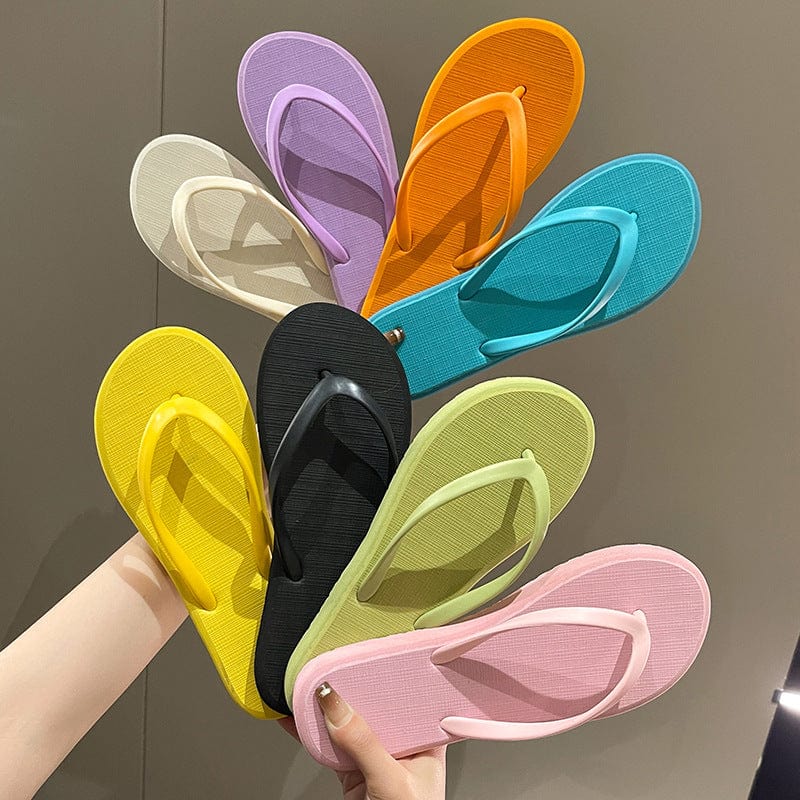 Non slip simple flip flops indoor outdoor women's new ladies flats shoes style wears clip foot women beach sandals slippers