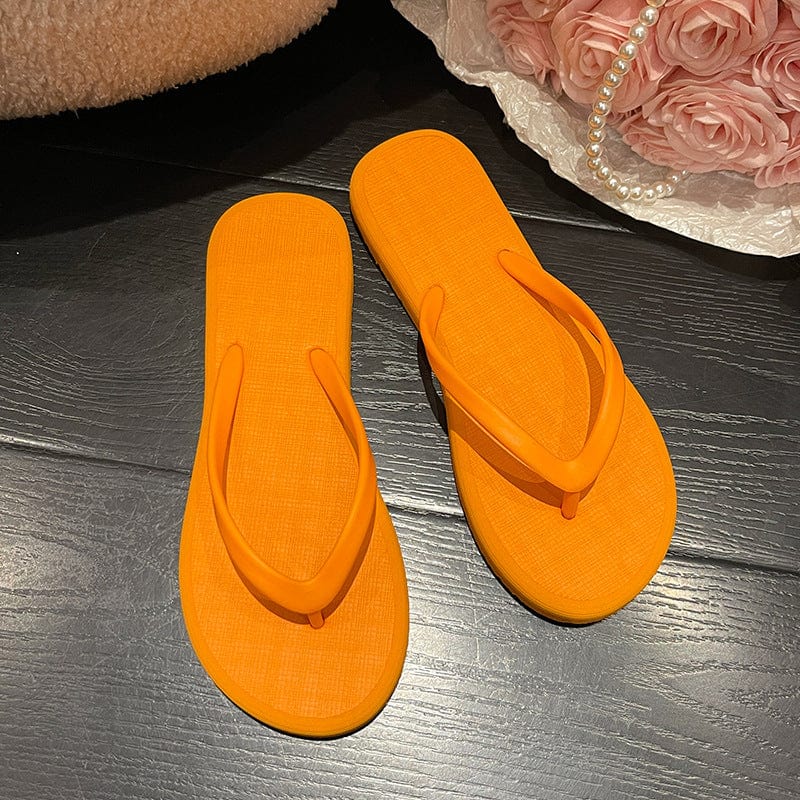 Non slip simple flip flops indoor outdoor women's new ladies flats shoes style wears clip foot women beach sandals slippers