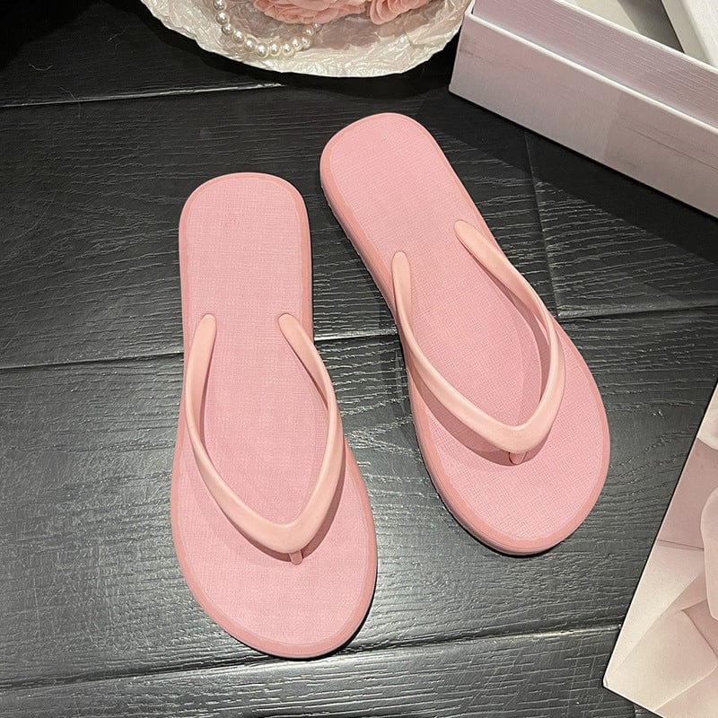 Non slip simple flip flops indoor outdoor women's new ladies flats shoes style wears clip foot women beach sandals slippers