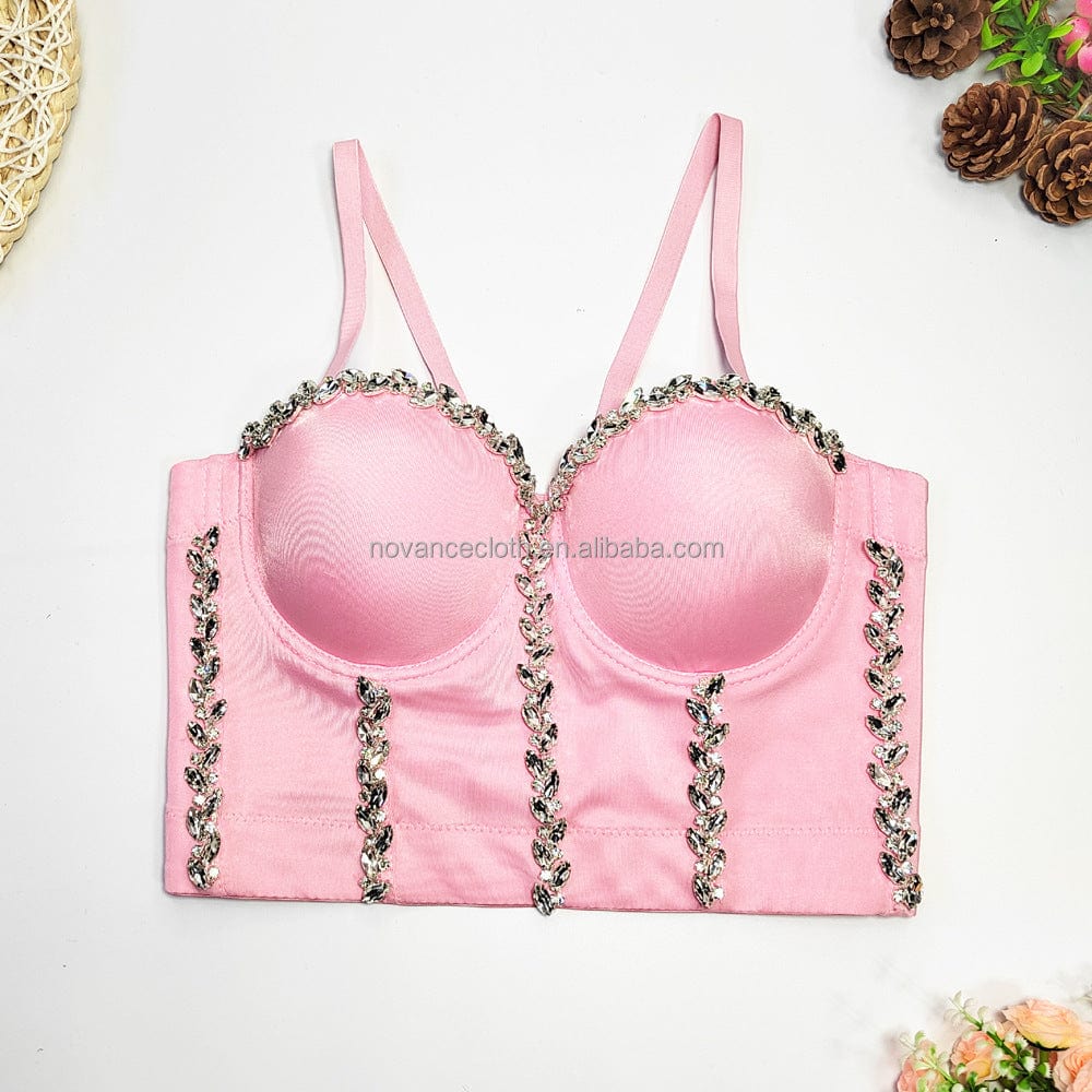 Novance 2022 Dropshipping Womens Clothing Diamond Chain Sling Wears Inside And Outside Plus Size Women'S Tank Tops Plus Size Bra