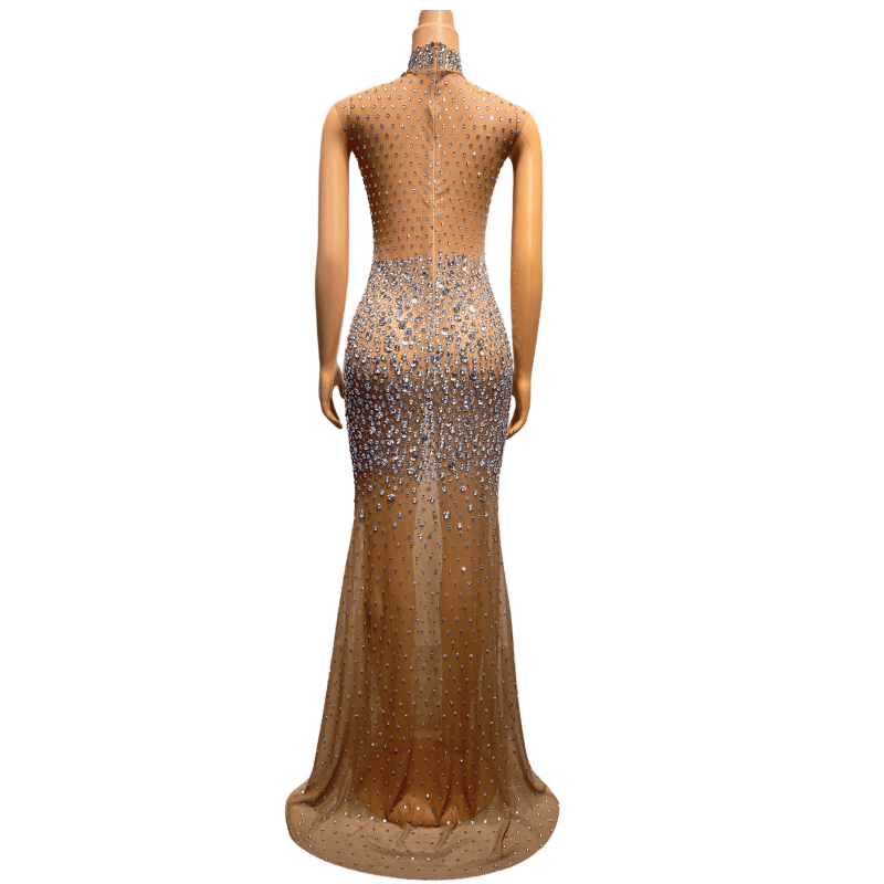 NOVANCE 2023 summer noble and elegant new product dinner party mesh brown dress women birthday diamond dress  brown dress women