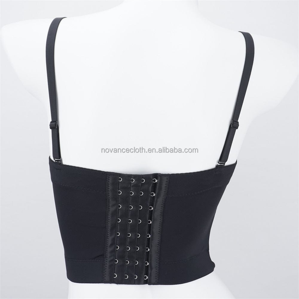 NOVANCE best selling products 2022 spaghetti straps cool girl leather bra woman tops fashionable performance wear with fishbone