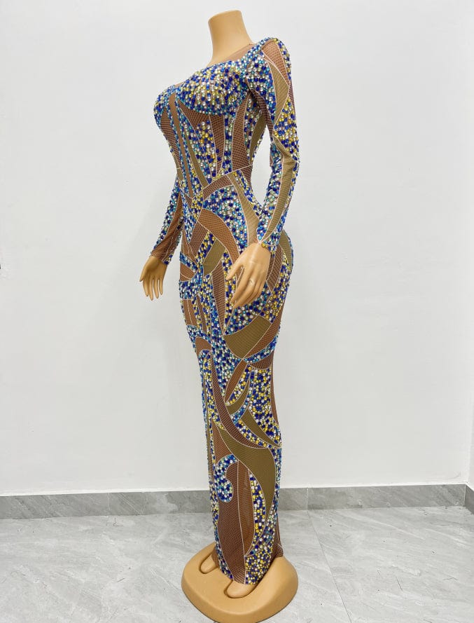 NOVANCE robes de soirees femme luxury shiny blue diamonds prom dresses 2023 evening gowns sexy luxury dresses women elegant for