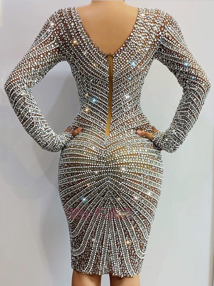 NOVANCE Y2085 long sleeve evening dresses 2022 Sparking rhinestones dinner wear dresses dresses women for evening party