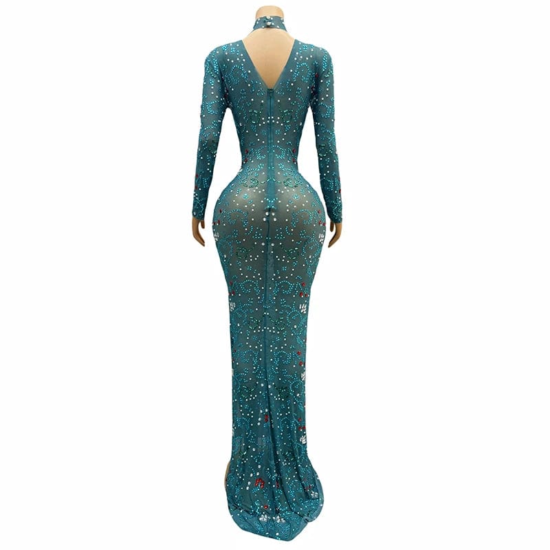 Novance Y3521 Trending Dropshipping Products Long Sleeve Sexy Club Dresses 2024 Birthday Celebrity Luxury Rhinestone Dress Dance