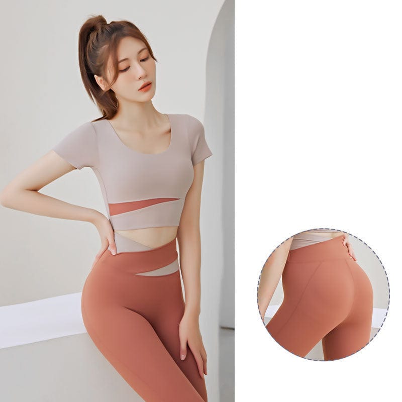 Nude Running High Waist Fitness Suit Buttocks Slim Female Yoga Suit