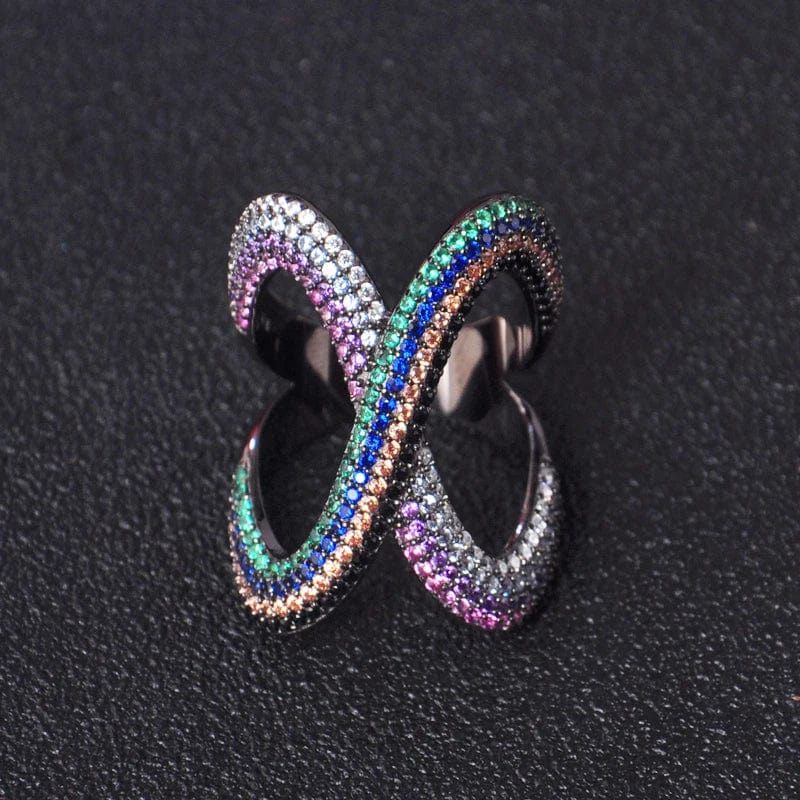 OB Jewelry Popular Black Gold Plating Women Jewelry Ring Mixtz Zircon Cross Finger Ring For Women Amazon Ebay