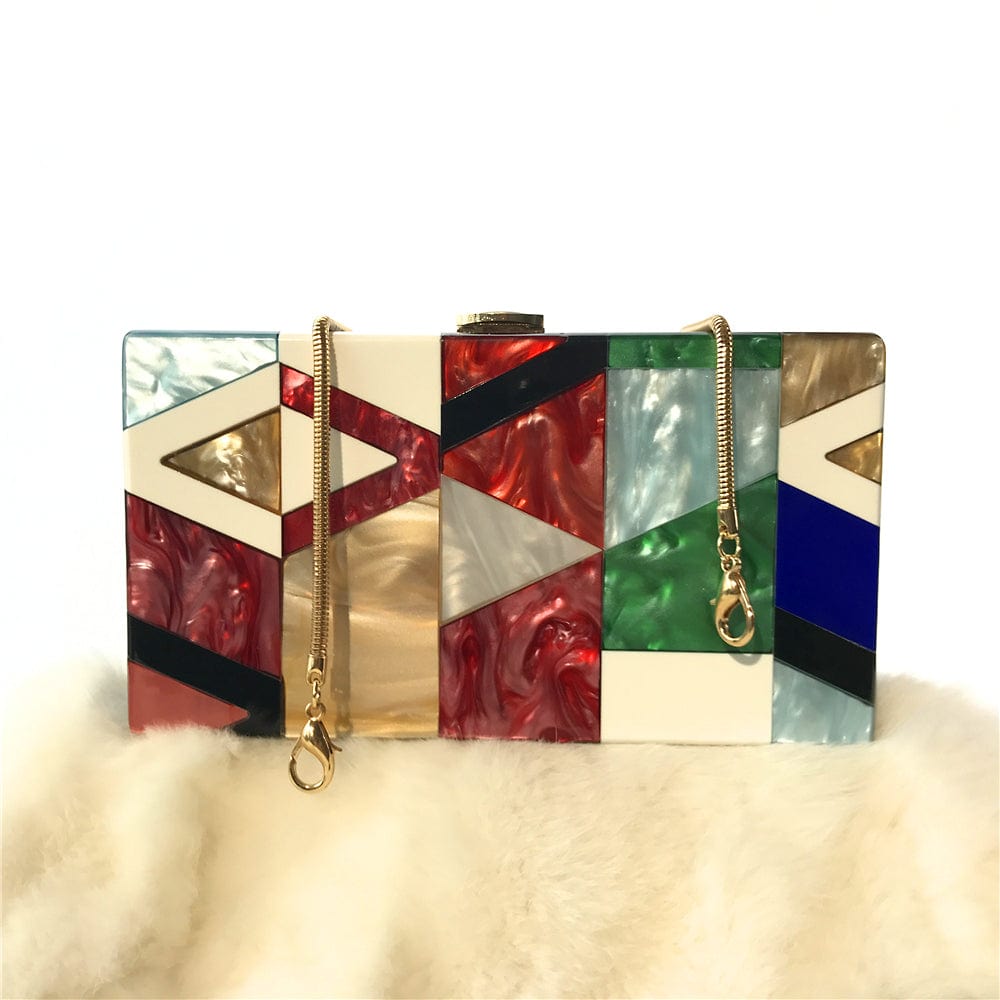 OC3415 Acrylic manufacturer custom ladies acrylic geometric clutch bag