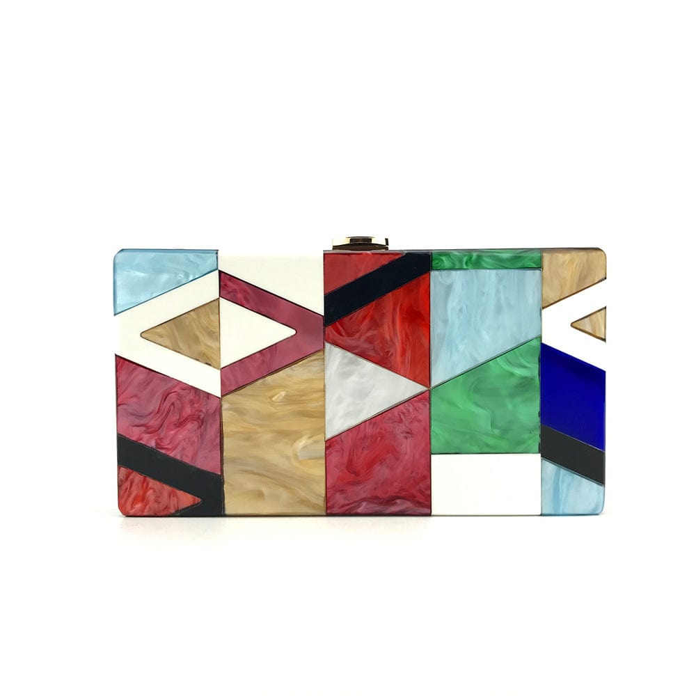 OC3415 Acrylic manufacturer custom ladies acrylic geometric clutch bag