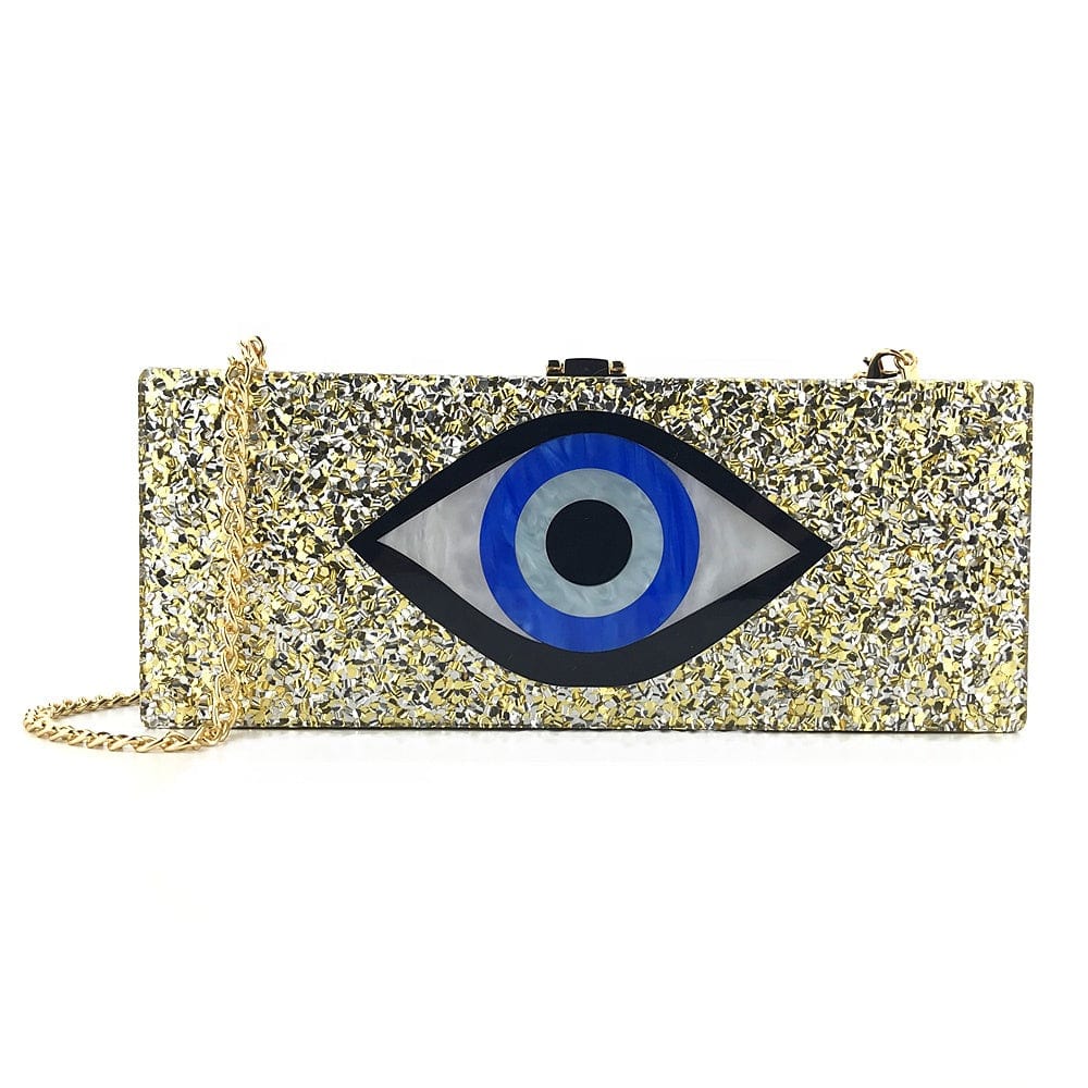 OC4024 Custom Fashion Evil Eyes Acrylic Clutch Bag