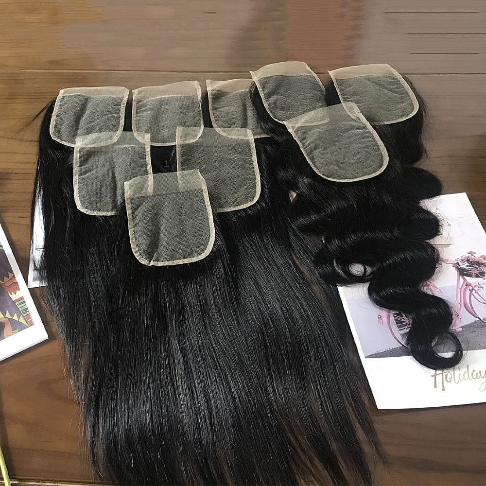 OEM 360 13x6 4x4 5x5 Hd Lace Closure, Custom Logo Virgin Human Hair Swiss Lace Transparent Lace Frontal Closures