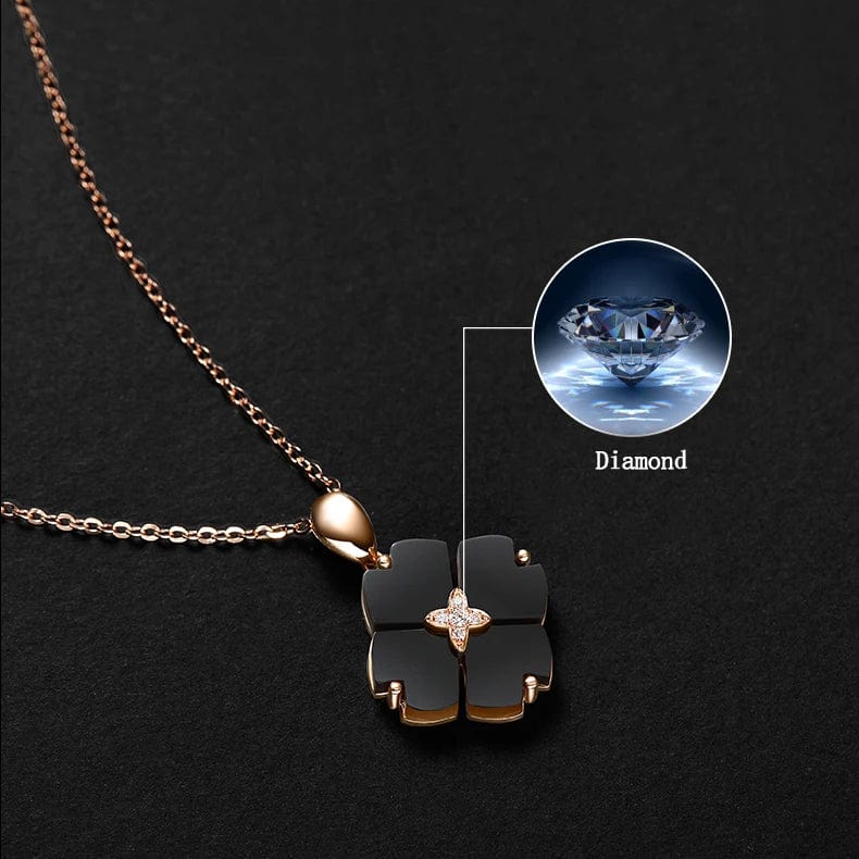 OEM&ODM Creative AU750 Lucky Jewellery Four Leaf Clover Pendant 18K Real Solid Gold Necklace