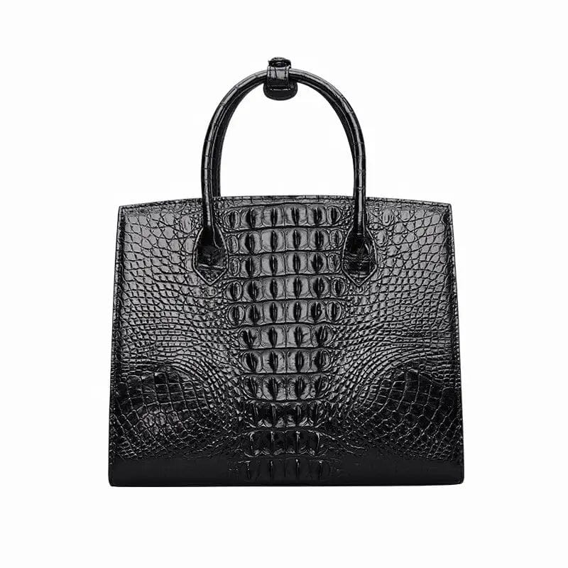 Office lady premium handbag custom leather handbag with crocodile skin in good quality