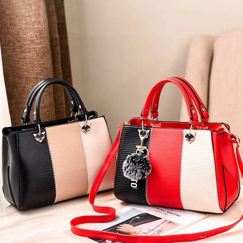 OLB044 Hairball Pendant Women Handbags Crossbody Shoulder Ladies Leather Handbags Tassel Patchwork Fashion Women Messenger Bags