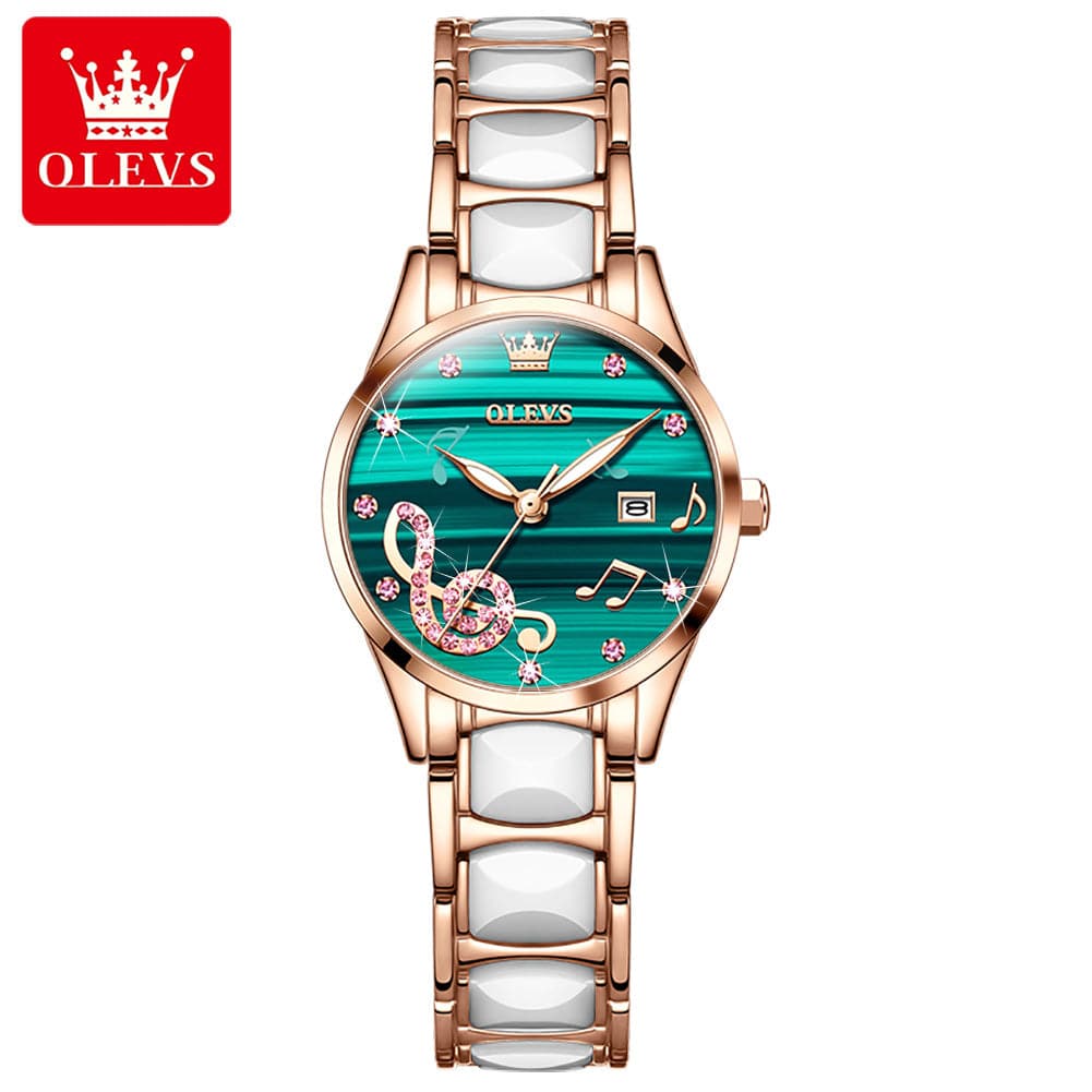 OLEVS 3605 Creative Watch Women  Ceramic Bracelet Watches Female Clock Watches Ladies