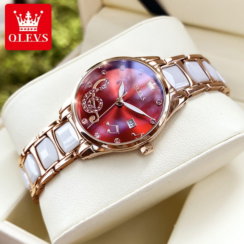 OLEVS 3605 Creative Watch Women  Ceramic Bracelet Watches Female Clock Watches Ladies