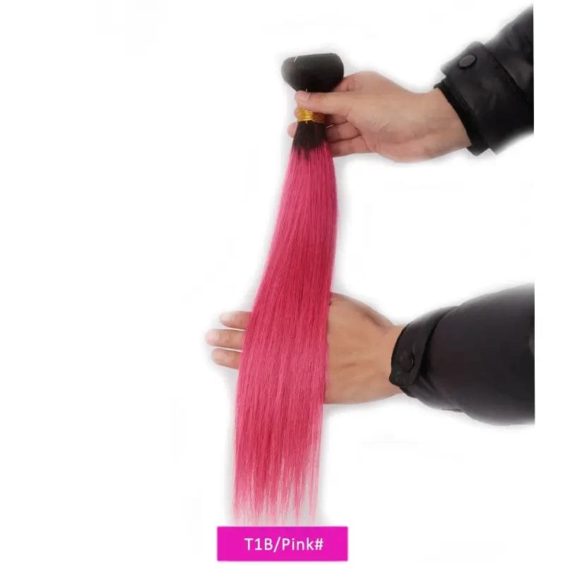 Ombre Human Hair Bundles 1B Burgundy