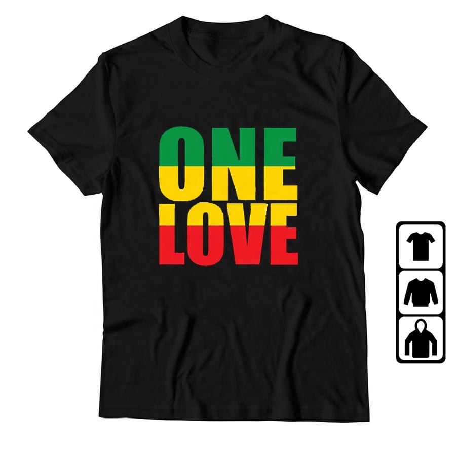 One Love Rasta Reggae Tee-Shirt Retro Gothic T Shirt Emo Punk Fashionable Tops Japanese T Shirts Hippie Goth Tshirts