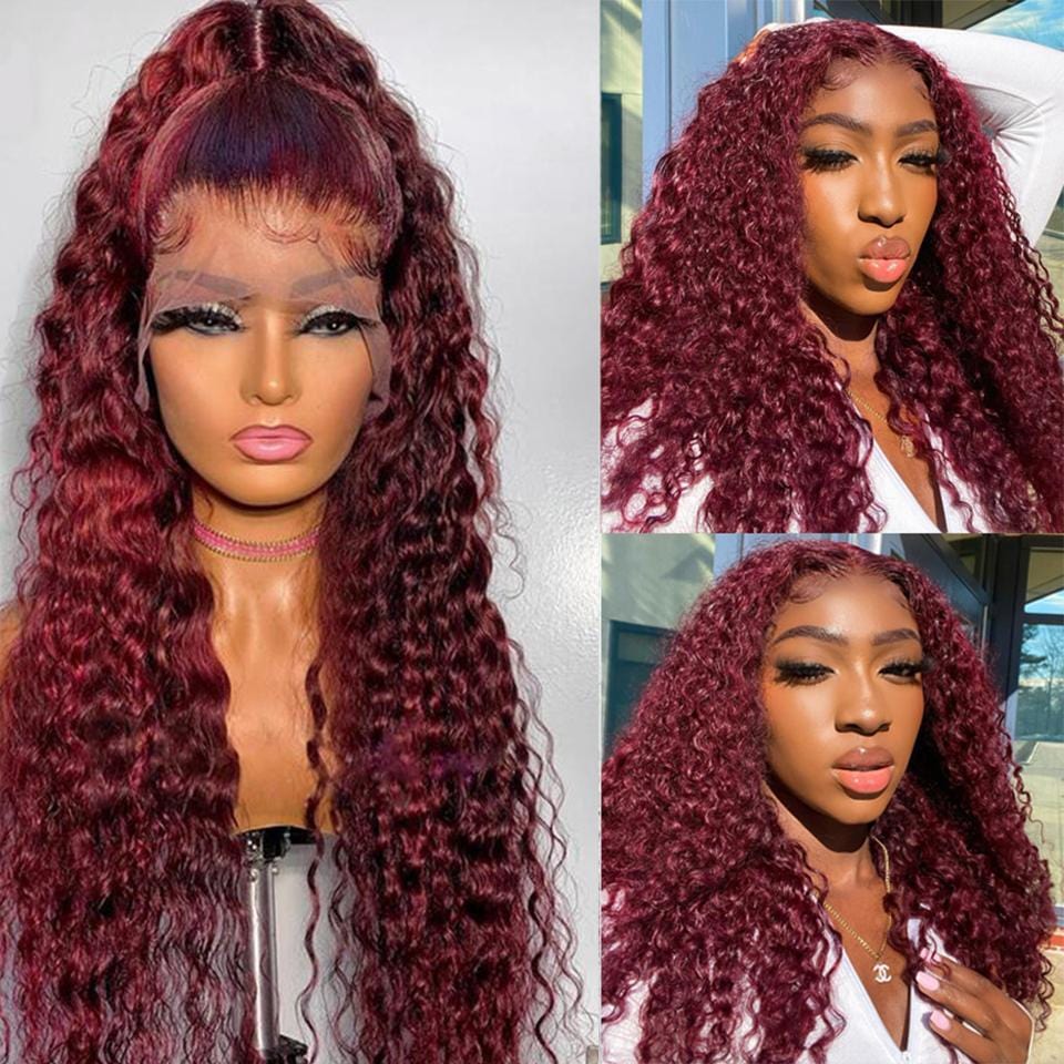 Orange Ginger red Curly high light Wig 100% virgin human Hair hd transparent Lace Frontal  Wave Ginger deep Curly Lace Front Wig