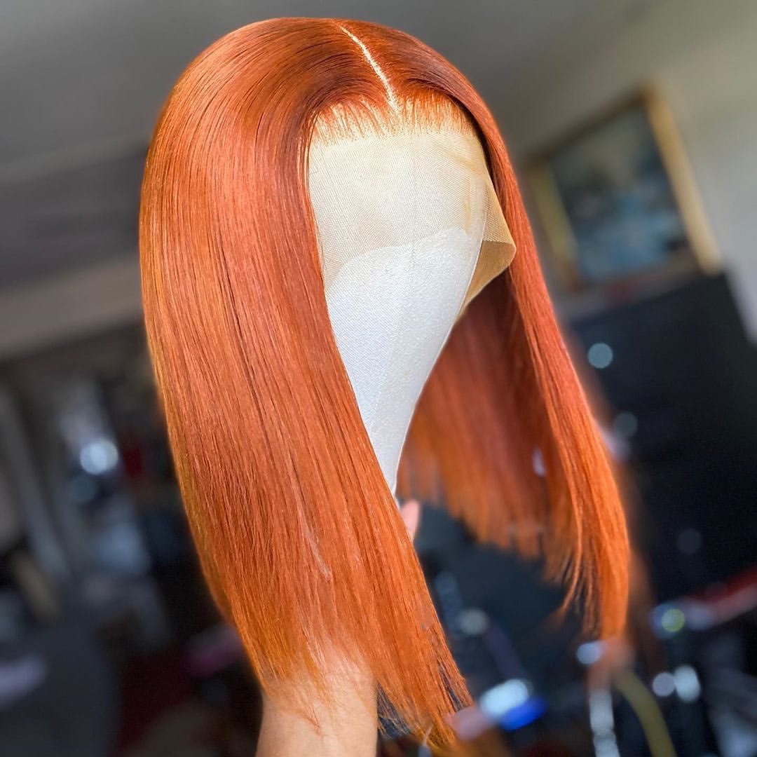 Orange Ginger red Curly high light Wig 100% virgin human Hair hd transparent Lace Frontal  Wave Ginger deep Curly Lace Front Wig