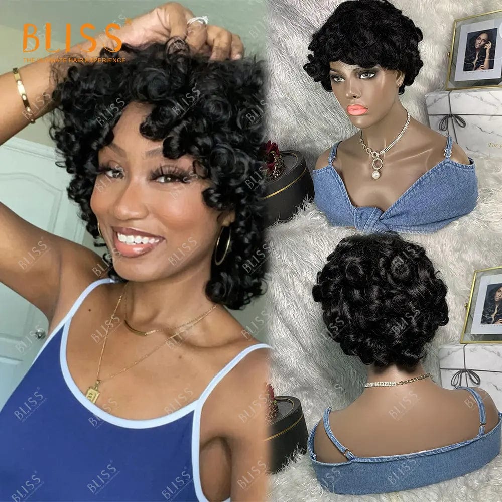 order now&get free gifts / 12 Short Human Hair Wigs