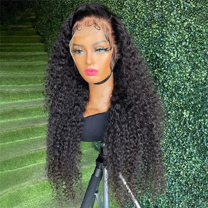 Original Afro Kinky Curly 400% High Density Full Cuticle Aligned Human Hair HD Lace Frontal Closure Wigs