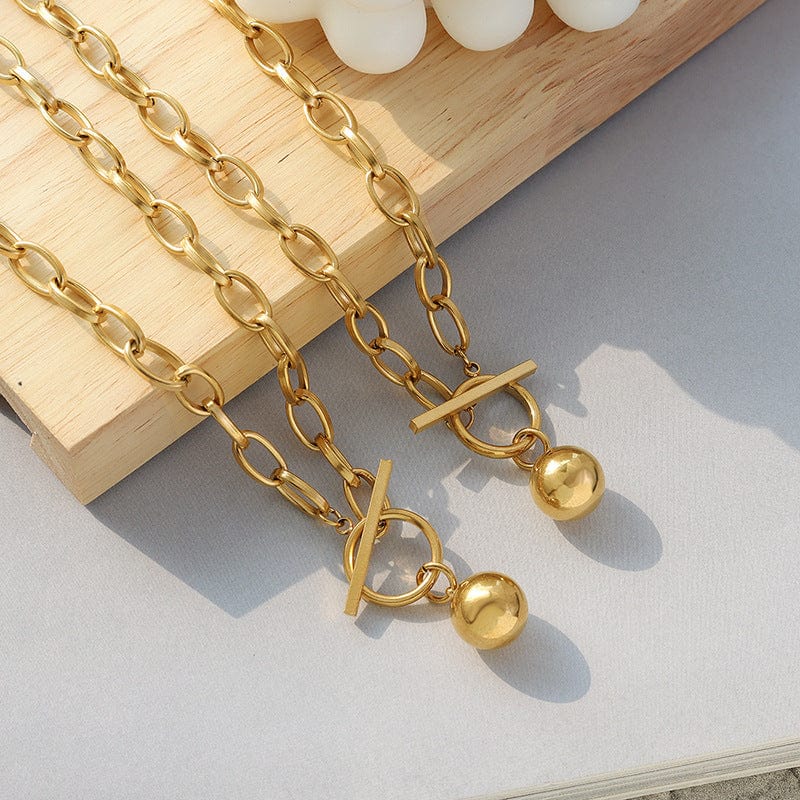 OT Buckle Necklaces for Women Fashion Creative Round Beads Wedding Jewelry Fine Gifts