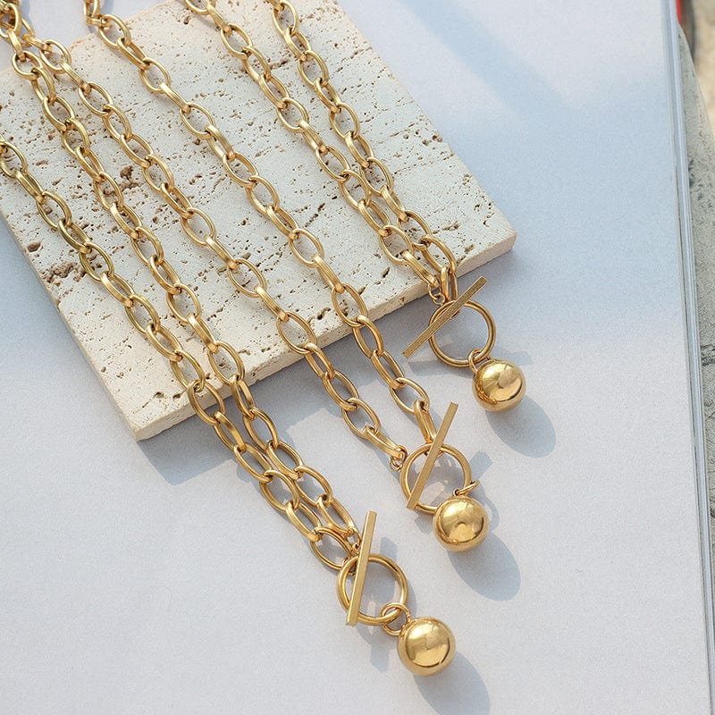 OT Buckle Necklaces for Women Fashion Creative Round Beads Wedding Jewelry Fine Gifts