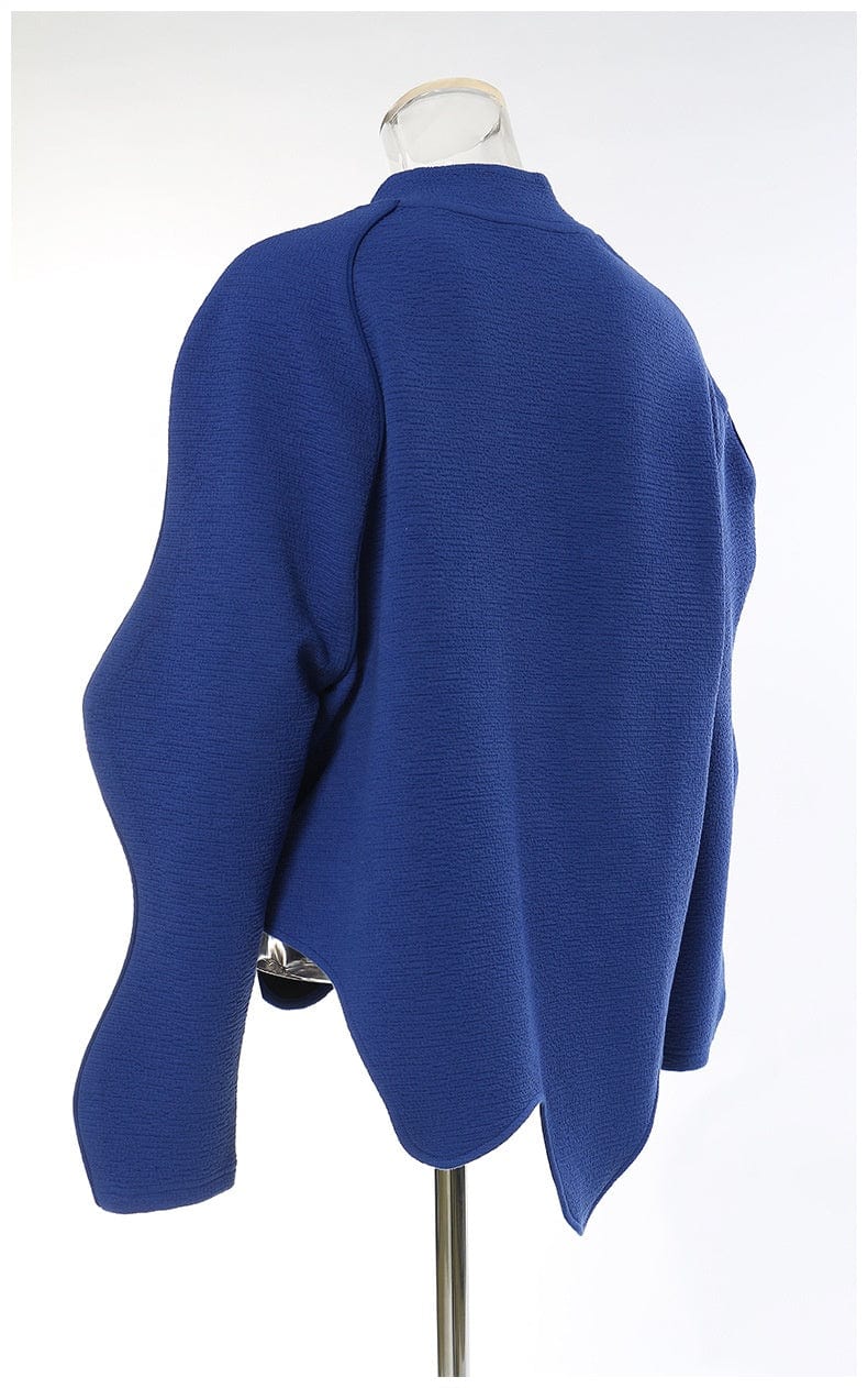 OUDINA High Fashion Casual Loose Irregular Blue Sweatshirts Women Oversized Sweatshirt