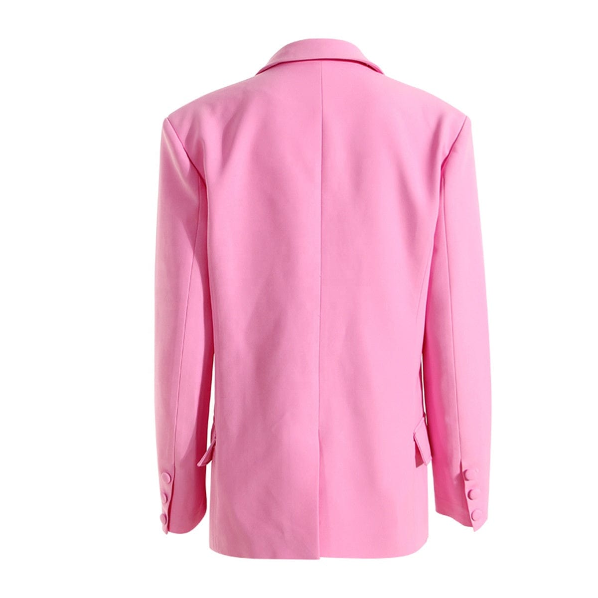 OUDINA New Pink Pearl Chain Large Pocket Women's Suits Tuxedo Elegant Blazer Women