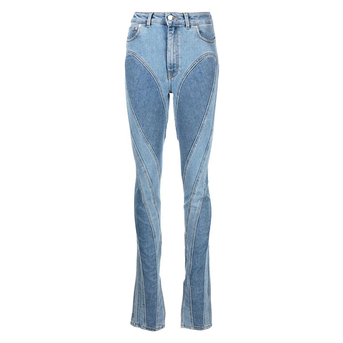 OUDINA New Stylish Wholesale Patchwork High Waist Pants Denim Skinny Women's Jeans & Trousers