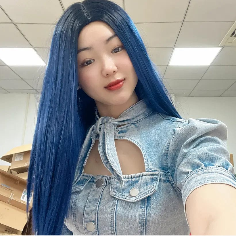 Pelucas Silky Straight Women's Blue Wig