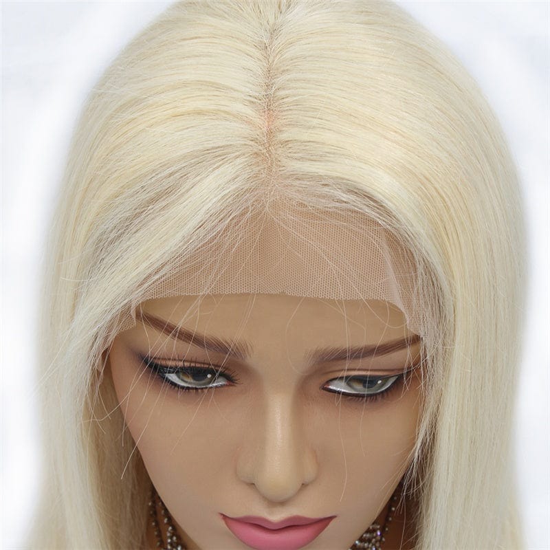 Perruque Cheveux Humain Hair Blonde #613 130% Density Short Bob Wigs with Baby Hair Lace Front Wig