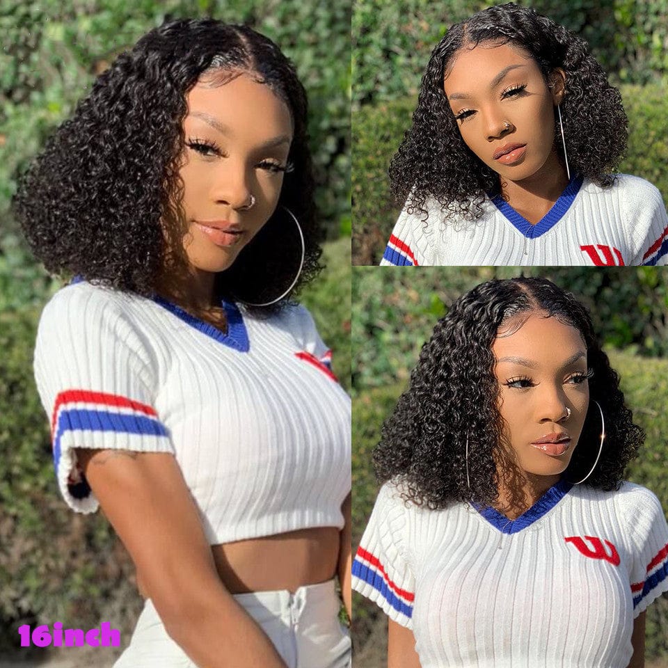 Pixie Cut Curly Bob Wig 13x4 Lace Front Human Hair Wigs 4x4 Lace Closure Wig 100% Human Hair Remy Pre plucked With Baby Hair