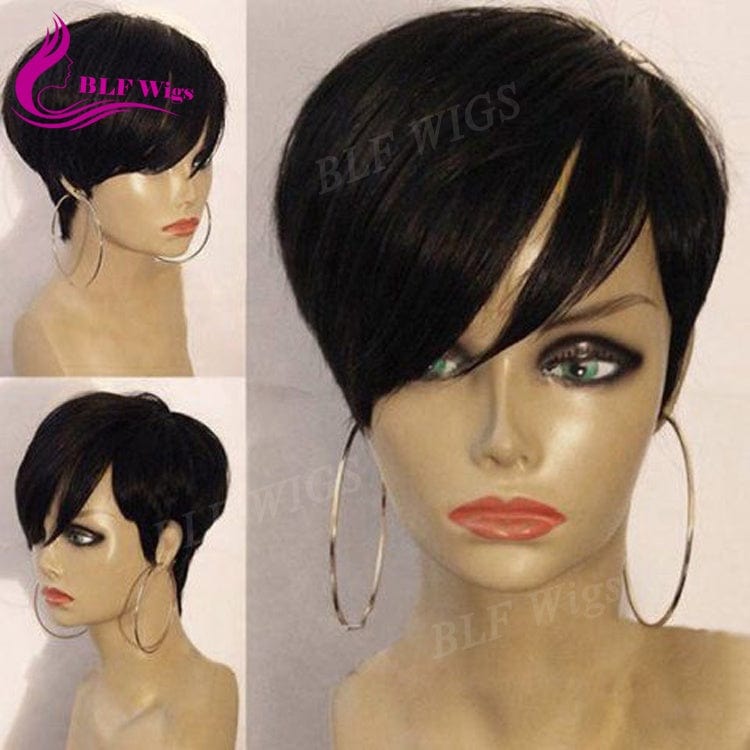 Pixie Cut Short Brazilian Human Hair Full Lace Wig for Black Women